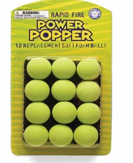 Refill Pack of 12 Balls for Power Popper Gun and Dog PopperYou wouldnt want to run out of ammunition mid shoot out, would you?! So this refill pack of 12 soft foam balls will keep you well equipped for that last shoot out!Product Details:Size:4 x 13 