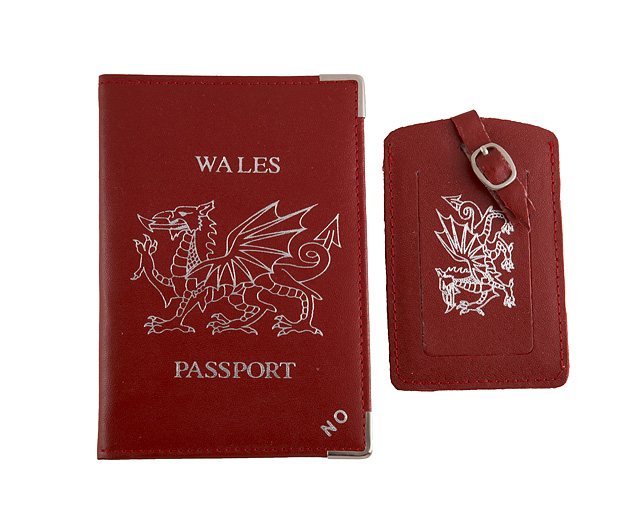 Unbranded Regions Passport Wallet and Tag, Wales, Personalised