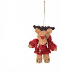 Reindeer With Sparkly Jacket - Red