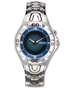 Blue motion movement. Stainless steel case back