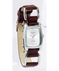 Relic Ladies Quartz Analogue Brown Strap Watch