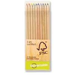 Wooden Colouring Pencils made from FSC 100% certified timber from well-managed forestsEach pack