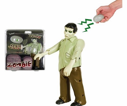 Remote Control Walking Zombie Watch out, heandrsquo;s after your brains! Donandrsquo;t let this little zombieandrsquo;s stature fool you, heandrsquo;s mad, bad, and searching for human flesh! You control his movement with the Brain Remote included. P