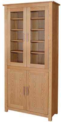 Unbranded Repton Ash 78in x 36in Glazed Bookcase With
