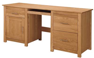 Unbranded Repton Ash Double Pedestal Computer Desk With