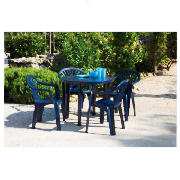 Unbranded Resin Low Back Chair Blue