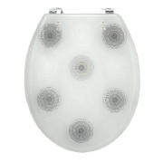 Resin toilet seat silver circles design