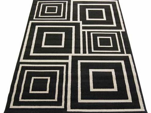 Compliment any living area with this fantastic. on-trend Retro Squares monochrome rug. Hardwearing. colourfast and stain-resistant. it is suitable for all areas of the home. No specialist cleaning is required; simply surface shampoo to remove any sta