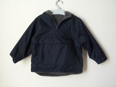 Ex-bhs, this hooded jacket has a half front zip an