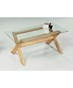 Unbranded Rhodes Ash Veneer and Glass Coffee Table