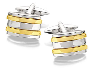 Unbranded Rhodium And Gold Plated Cufflinks - 015329
