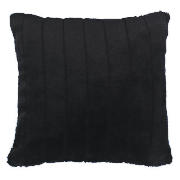 Unbranded Ribbed Faux Fur Cushion Black