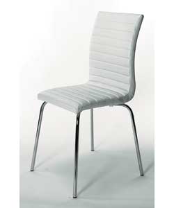 Unbranded Ribbed Pair of White Chairs