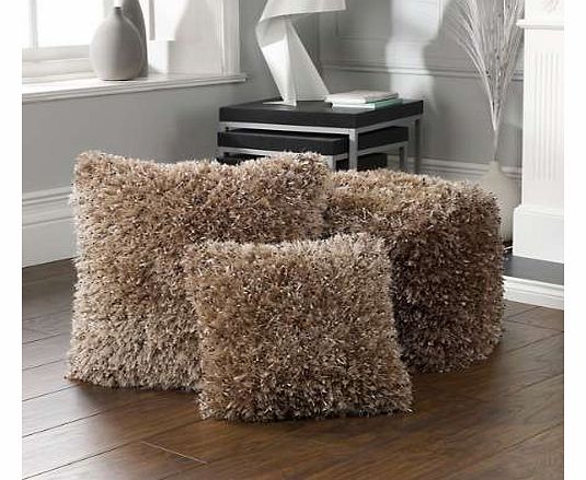 A new idea in rugs, this striking textured shaggy rug made from polyester ribbons giving a silky, glamorous feel. Complete the look with co-ordinating cushions and cube. 100% Polyester 60 x 120 cm (24 x 48 ins) 80 x 150 cm (31 x 59 ins) 120 x 170 cm 