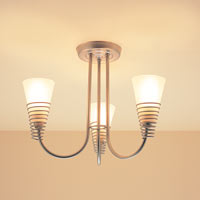 Ricardo 3 Arm Semi Flush Ceiling Light Steel Finish