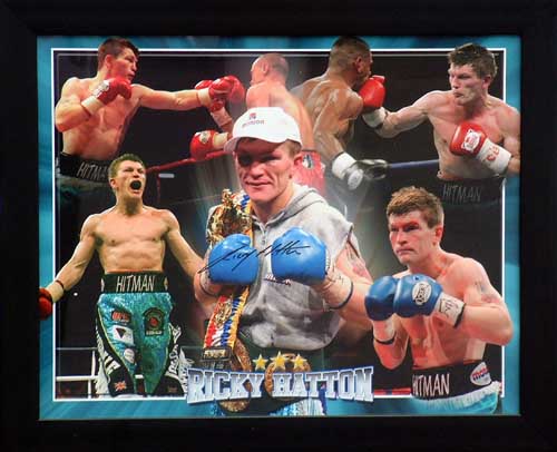 Unbranded Ricky Hatton signed and framed photo presentation
