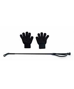 26in black braid covered polycarbonate rod.Pair of black one size fits all magic pimple grip riding 