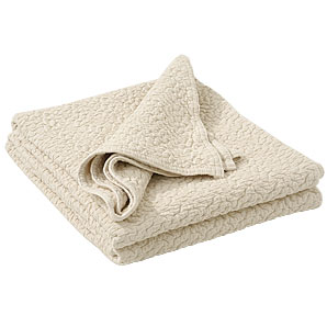 Ripple Cotton Bedspread- Ecru- Single
