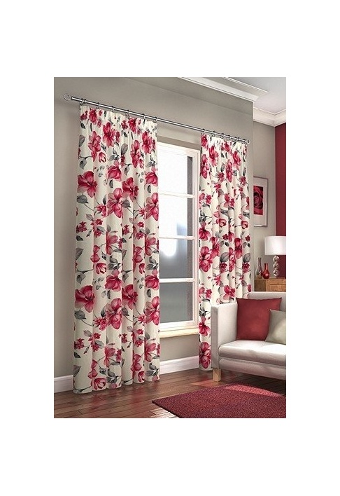 Unbranded Rita Red Lined Curtains
