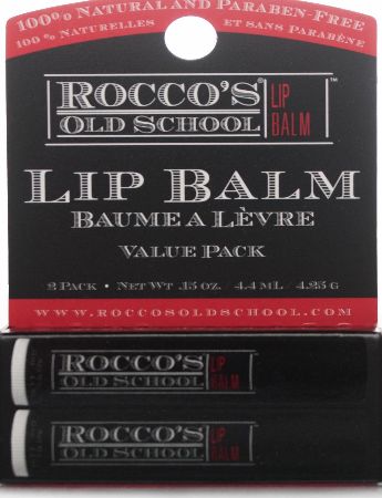 Roccos Old School Lip Balm - With it natural ingredients and effective combination of Beeswax, shea butter, jojoba oil and vitamin E this smooth lip balm will leave your lips intensely hyssrated ad moisturised. Its intended to moisturize and heal cha