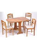The Rochester Dining Set is aspace-saving and versatile wooden table with drop leaf on both sides