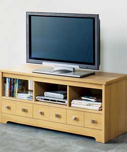 Overall size (H)53.6, (W)124, (D)42.3cm.Internal dimensions for TV/Satellite equipment 2 x (H)20.1, 