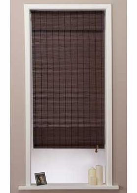 Walnut Bamboo Roman Blind. 120cm width x 183cm drop length. Automatic cord lock and includes child safety cleat. Blind can be closed in sections to adjust your level of privacy. Tested and safe to the 2014 blind safety standards BS EN 13120. Bamboo. 