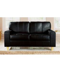 Romeo Regular Leather Sofa - Black