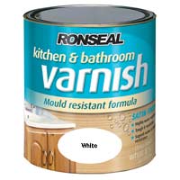 Ronseal Kitchen & Bathroom Varnish White 750ml
