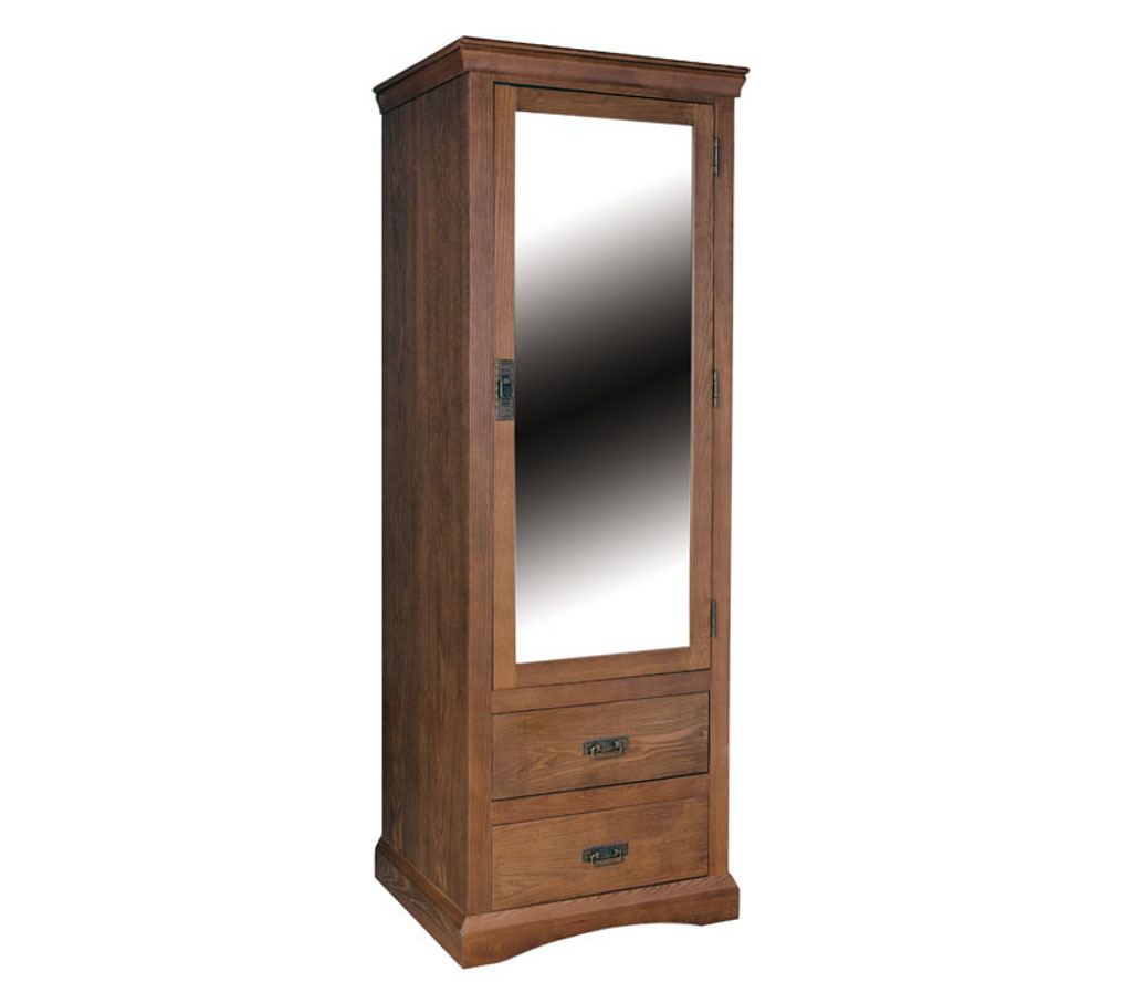 Unbranded room4 paris dark oak 1 door single mirror wardrobe