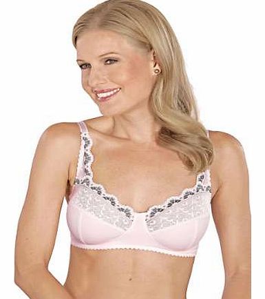 Bra with 3-section cups. Fine, elasticated lace trim gives this bra a lovely feminine look. Features adjustable straps. Rosalie Bra Features: Delicate wash max. 40 C 90% Polyamide, 10% Elastane