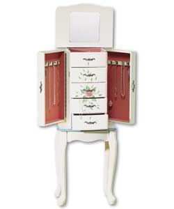 Rose Design Armoire Jewellery Box