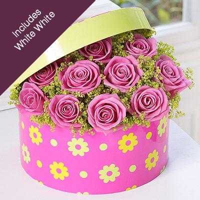 Unbranded Rose Hatbox with White Wine