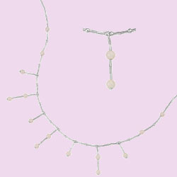 A bead necklet with dazzling rose quartz.Length 41cm. 925 Sterling Silver