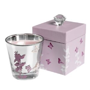 Unbranded Rose Scented Candle in Glass Candle Holder