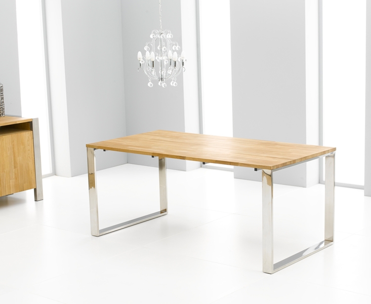 Unbranded Roseta Oak and Chrome Dining Table - 180cm