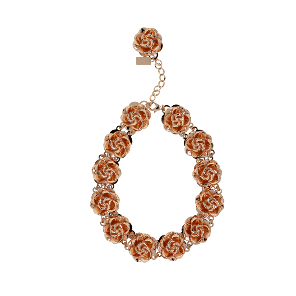 Unbranded Rosette Short Necklace Rose Gold.