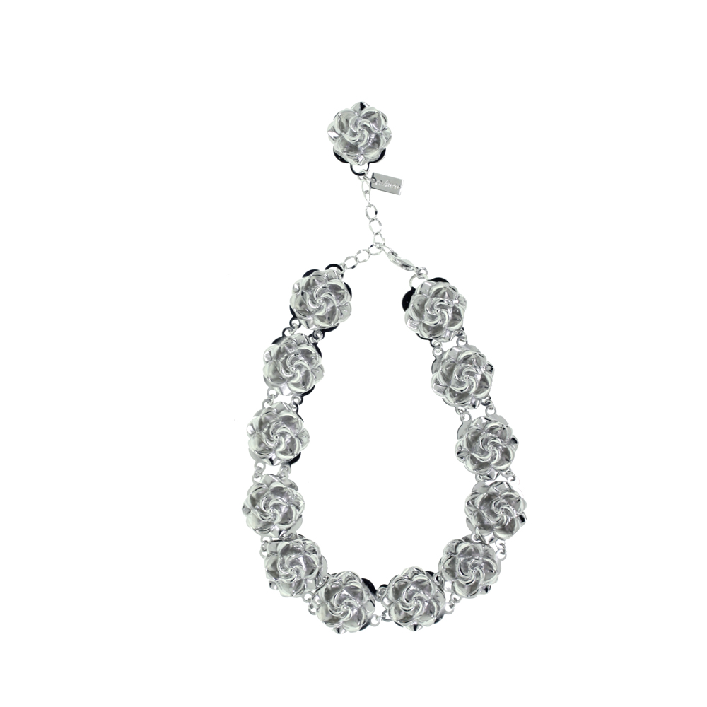 Unbranded Rosette Short Necklace Silver