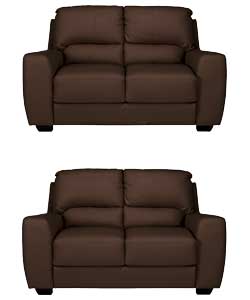 Unbranded Rossano Regular and Regular Sofa - Chocolate
