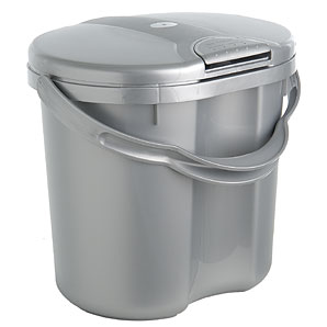 Rotho Nappy Pail With Lid- Silver