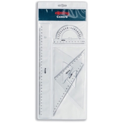 Rotring 4 Piece Geometry Set Protractor Ruler 2