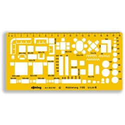 Rotring Stencil Furniture Template Robust Clear