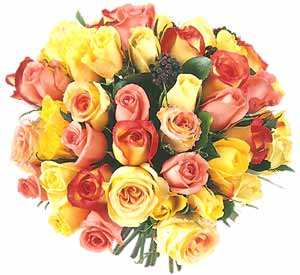 Round bouquet gold 51 roses