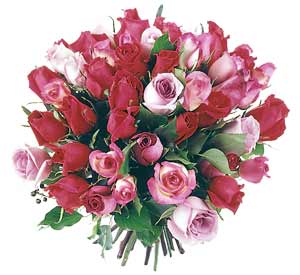 Round bouquet pink 35 roses