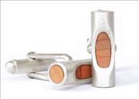 Unbranded Round Cufflinks with Yew by Justin Duance