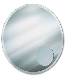 Round Mirror with Magnifying Inset