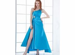 Unbranded Round-neck Backless Keyhole Crystal Button Pleat