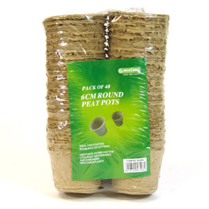 Unbranded Round Peat Pots x 48
