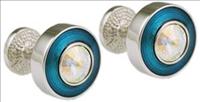 Unbranded Round Turquoise / Crystal Cufflinks by Mousie Bean