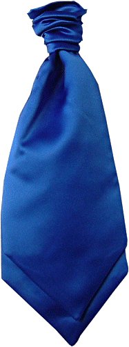 A royal blue pre-tied scrunchie cravat / ruche tie with neck strap and easy fastening clip